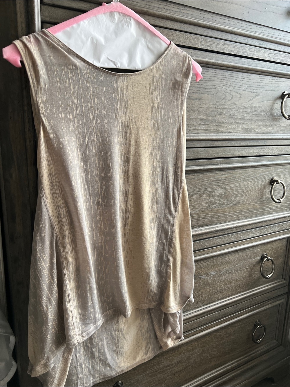 Lululemon Salutation To Savasana Burnout Tank Sz 6 Misty Cashew Ambient Grey